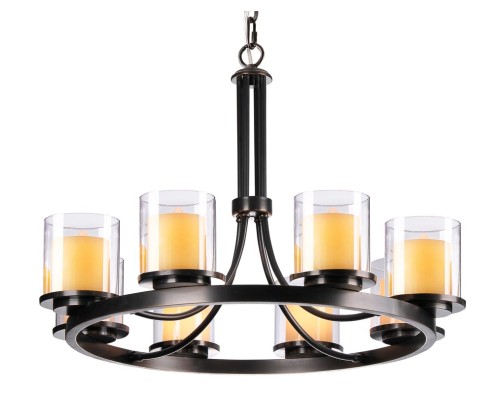 Люстра подвесная Newport 35008/C ALBA E14 8*40W черный+золото