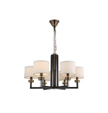 Люстра подвесная Newport 3406/C MONTANA E14 6*40W черный+золото