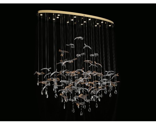 Люстра подвесная Newport 8220/140 С oval gold polished VERONA GU4 14*5W золото