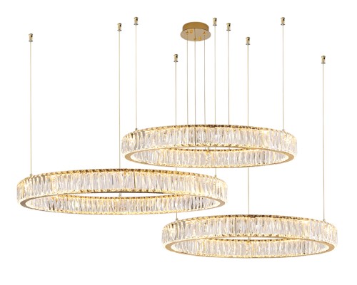 Потолочная чашка Newport 8240 D25 3 горизон.кольца gold CRYSTAL золото