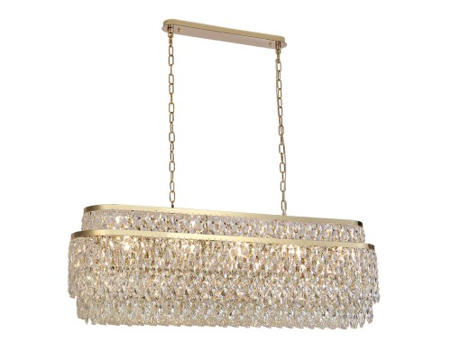 Люстра подвесная Newport 8530/120 C oval gold polished TIFFANY E14 17*40W золото шампань