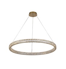 Люстра подвесная светодиодная Newport 8580/100 C gold KRISTA LED 2*75W 3100-4000K 7500Lm золото