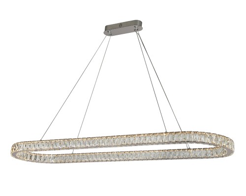Люстра подвесная светодиодная Newport 8580/140 C oval chrome KRISTA LED 2*80W 3100-4000K 8000Lm хром