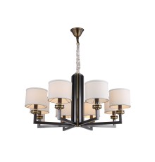 Люстра подвесная Newport 3408/C MONTANA E14 8*40W черный+золото