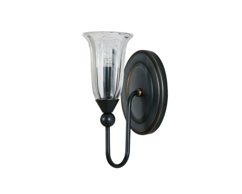 Бра Newport 3711/A black+gold MARGO E14 1*40W черный+золото