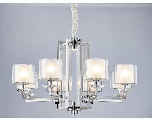 Люстра подвесная Newport 4408+1/C chrome ALEXANDRA Е14+LED 8+2*40W+5W хром