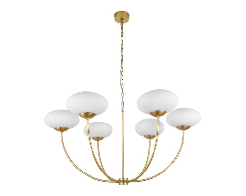 Люстра подвесная Newport 3916/С brass KARINA E14 6*25W латунь