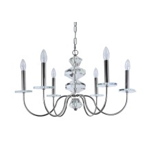 Люстра подвесная Newport 3876/С nickel VANESSA E14 6*40W никель