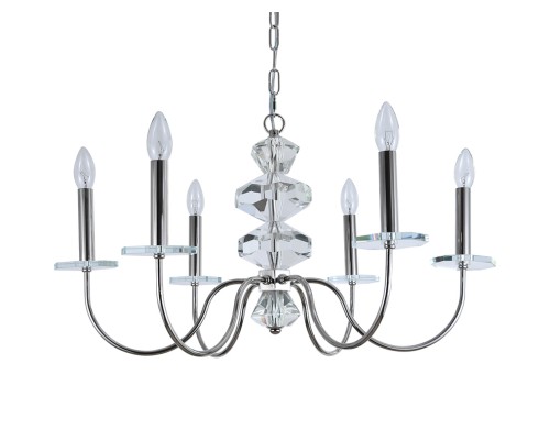 Люстра подвесная Newport 3876/С nickel VANESSA E14 6*40W никель