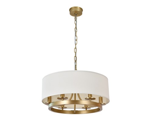 Люстра подвесная Newport 3556/С brass SARA E14 6*40W латунь