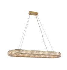 Люстра подвесная Newport 8560/100 C oval gold polished MELODY G4 40*5W золото шампань