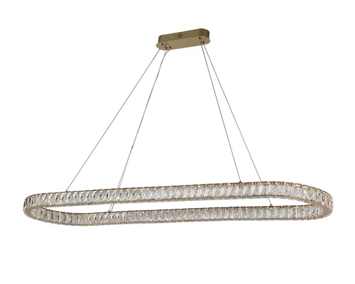 Люстра подвесная светодиодная Newport 8580/140 C oval gold KRISTA LED 2*80W 3100-4000K 8000Lm золото