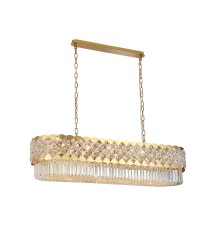 Люстра подвесная Newport 8300/120 oval gold polished ASHLEY E14 18*40W золото шампань