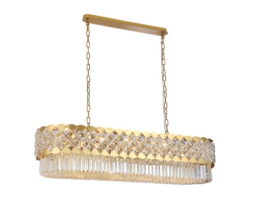 Люстра подвесная Newport 8300/120 oval gold polished ASHLEY E14 18*40W золото шампань