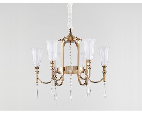 Люстра подвесная Newport 4806/C SOFIA E14 6*40W французское золото