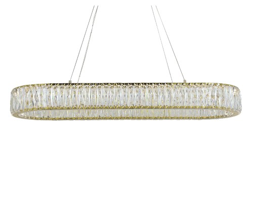 Люстра подвесная светодиодная Newport 8240N/90 oval gold CRYSTAL LED 50W 4620Lm 3100-4000K золото
