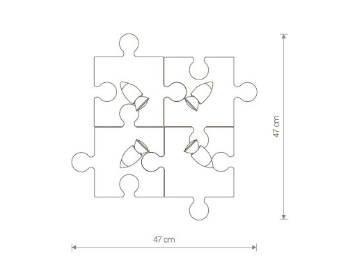 Спот детский Nowodvorski 9728 Puzzle Мультиколор