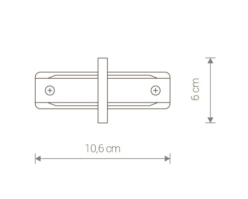 Коннектор для однофазной трековой системы  прямой Nowodvorski Profile Recessed Black 8968