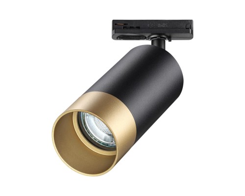 370863 PORT NT22 черный/золото Светильник трековый однофазный двухжильный IP20 GU10 9W 220V SLIM
