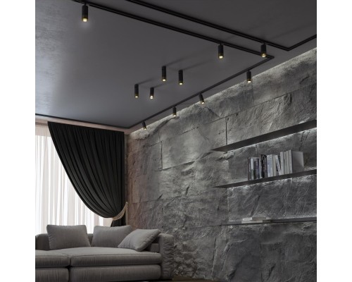 370863 PORT NT22 черный/золото Светильник трековый однофазный двухжильный IP20 GU10 9W 220V SLIM