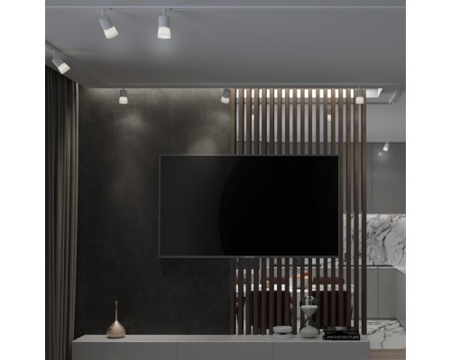 370903 PORT NT22 белый Светильник трековый однофазный двухжильный (универсальный) IP20 GU10 9W 220V ELINA