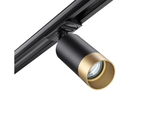 370863 PORT NT22 черный/золото Светильник трековый однофазный двухжильный IP20 GU10 9W 220V SLIM