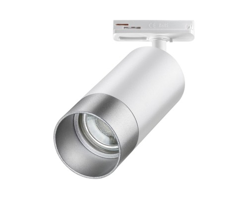 370862 PORT NT22 белый/серебро Светильник трековый однофазный двухжильный IP20 GU10 9W 220V SLIM