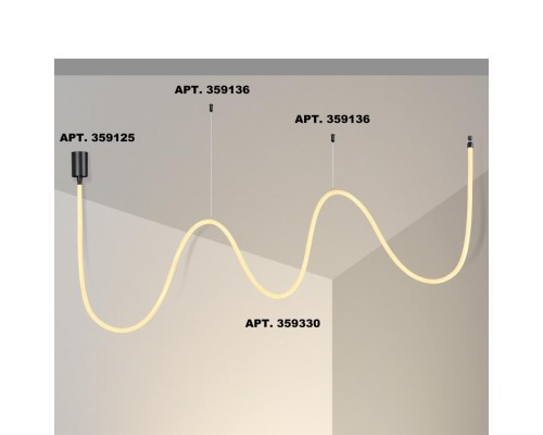 359330 KONST NT24 000 черный Светильник светодиодный IP20 LED 3000K 38W 170-265V 3360Лм RAMO