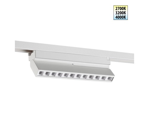 359739 PORT NT25 240 белый Светильник однофазный двухжильный трековый с переключ. цв. температуры IP20 LED 12W 180-265V 2700К/3200К/4000К EOS