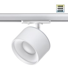 358973 PORT NT22 белый Светильник трековый однофазный трехжильный с переключ. цв. температуры IP20 LED 3000К\4000К\6000К 12W вниз + 3W вверх 110-265V GIRO
