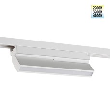 359757 PORT NT25 258 белый Светильник однофазный трехжильный трековый с переключ. цв. температуры IP20 LED 12W 180-265V 2700К/3200К/4000К EOS