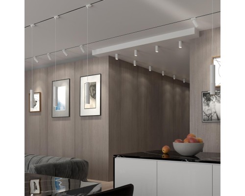 370770 PORT NT21 057 белый Однофазный трековый светильник, провод 1м IP20 GU10 50W 220V MAIS