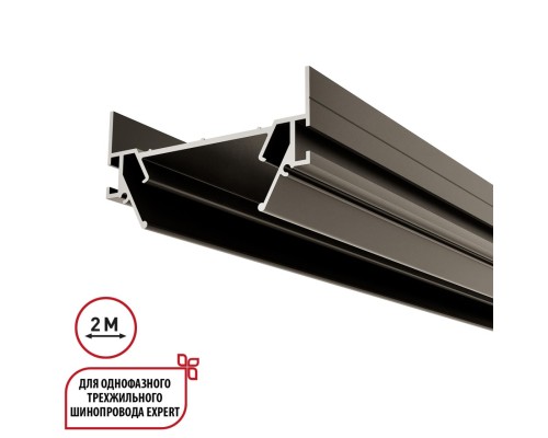 135319 NT25 000 серебро Интрудер (профиль) для встраивания однофазного трека EXPERT в натяжной потолок, 2м IP20