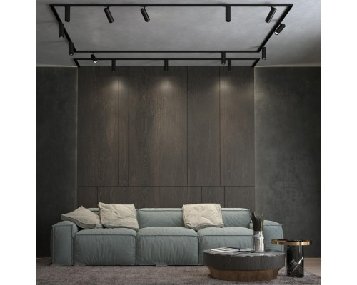 359029 PORT NT23 107 черный Однофазный трехжильный трековый светильник с перекл. цв.температуры и мощности IP20 LED 3000К\4000К\6000К 5W/9W/13W 220V N