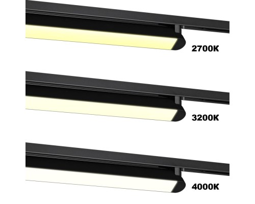 359795 PORT NT25 264 черный Светильник однофазный трехжильный трековый с переключ. цв. температуры IP20 LED 12W 180-265V 2700К/3200К/4000К ITER