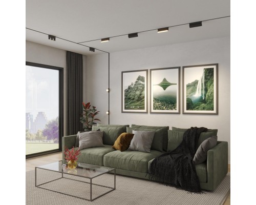 135263 SHINO NT24 092 черный Низковольтный накладной шинопровод 1м, заглушки в комплекте IP20 24V EASY