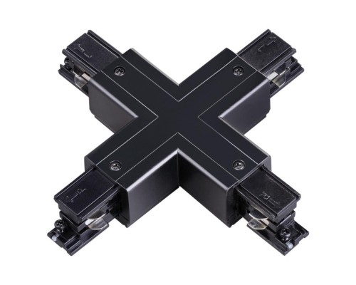 Соединитель "Х" с токопроводом для трёхфазного шинопровода Novotech 135053 черный