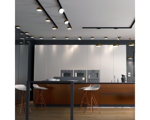 358760 PORT NT21 100 матовое золото Трехфазный трековый светодиодный светильник IP20 LED 24W 4000K 2100Лм 100-265V PROMETA