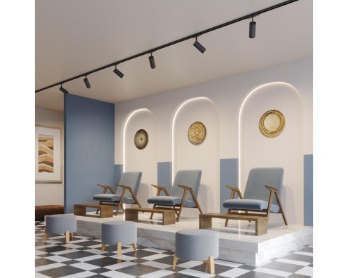 359584 PORT NT25 000 черный Светильник трехфазный трековый светодиод. с переключ. цв. темпер. и мощности IP20 LED 30-35-40W 220-240V 3000К\4000К\5700К