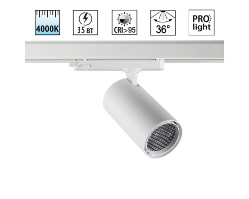 359577 PORT NT25 000 белый Светильник трехфазный трековый светодиодный IP20 LED 35W 4000K 220-240V HELIX