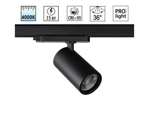 359576 PORT NT25 000 черный Светильник трехфазный трековый светодиодный IP20 LED 35W 4000K 220-240V HELIX