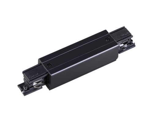 Соединитель с токопроводом прямой внешний для трёхфазного шинопровода Novotech 135051 черный