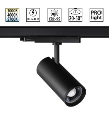 359584 PORT NT25 000 черный Светильник трехфазный трековый светодиод. с переключ. цв. темпер. и мощности IP20 LED 30-35-40W 220-240V 3000К\4000К\5700К