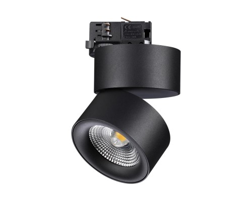 358787 PORT NT21 149 черный Трехфазный трековый светодиодный светильник IP20 LED 25W 4000K 2200Лм 100-265V GRODA