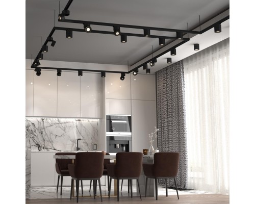 358779 PORT NT21 101 черный Трехфазный трековый светодиодный светильник IP20 LED 15W 4000K 1300Лм 100-265V GRODA