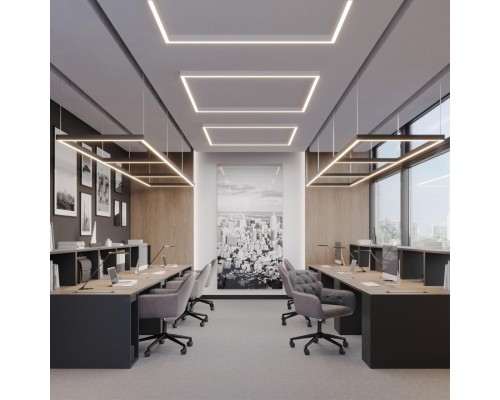 359605 OVER NT25 000 черный Светильник линейный светодиод. с переключ. цв. температуры IP20 LED 40W 220-240V 3000К\4000К\6000К FATTO