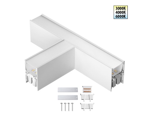 359610 OVER NT25 000 белый Светильник соединитель «Т» с переключ. цв. температуры IP20 LED 12W 220-240V 3000К\4000К\6000К FATTO