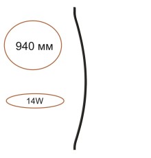7155/100D HIGHTECH ODL26 Дуговой элемент для инсталяции  черный/cиликон/металл IP20 LED 14W 557Лм 3000K 120° 24V FINO