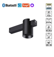 359955 PORT NT25 218 черный Трековый св-к диммир. со сменой цв.температуры, пульт ДУ/Tuya Smart Life IP20 LED 10W 3000-6000K 90-240V VECTOR