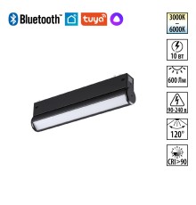 359951 PORT NT25 216 черный Трековый св-к диммир. со сменой цв.температуры, пульт ДУ/Tuya Smart Life IP20 LED 10W 3000-6000K 90-240V VECTOR